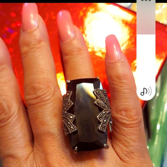 HUGE🔥Black BOLD onyx stone ring.🌟 - Picture 1 of 10